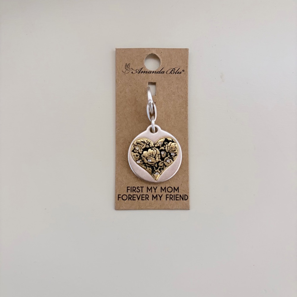 NWT Amanda Blu 2-Tone Charm/Medallion - Rosy Heart